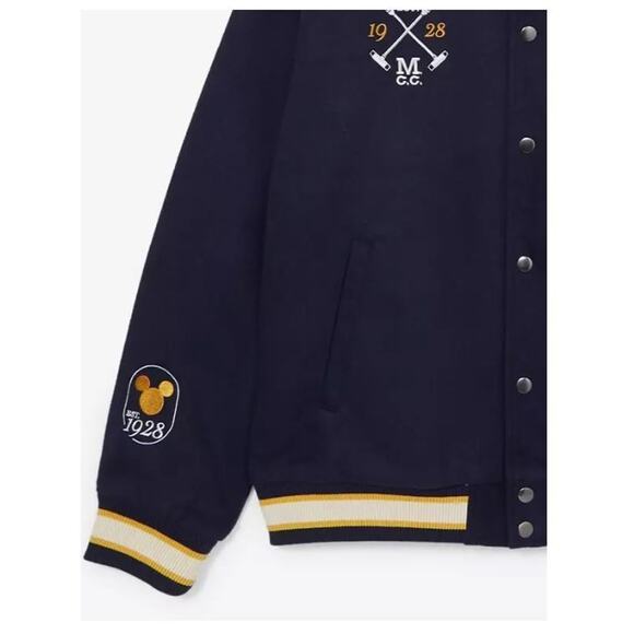 Rare Unisex Disney Mickey Mouse Country Club Blue Varsity Jacket Size Large New - Picture 7 of 8